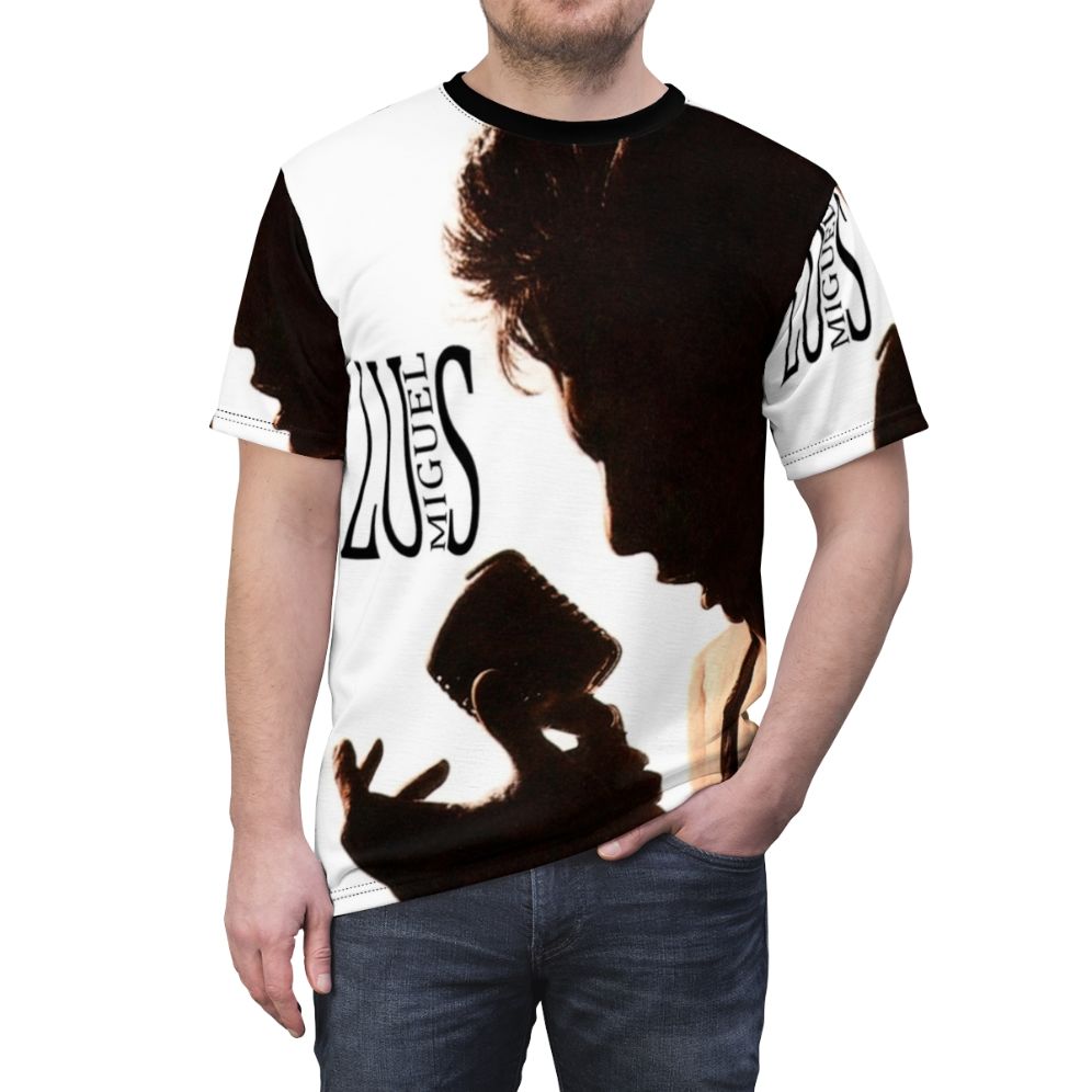 All-over print t-shirt featuring a romantic design inspired by the iconic Mexican singer Luis Miguel. - men front