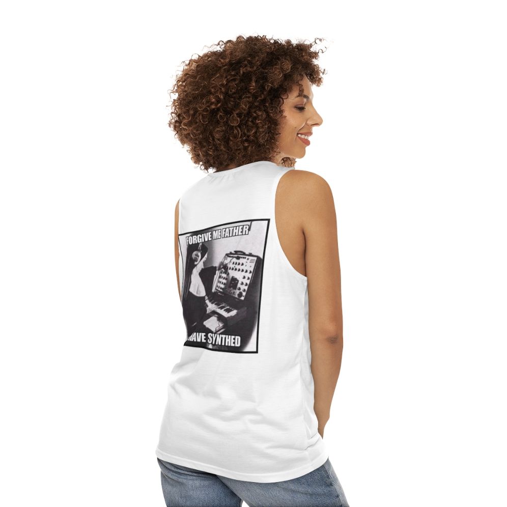 Unisex weekend music artist tank top with inspirational quote pun - women back