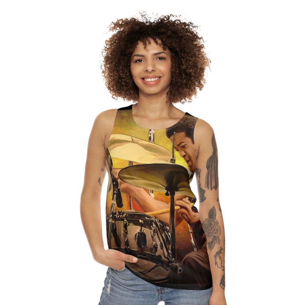 Unisex tank top honoring jazz drummer Tony Williams - women