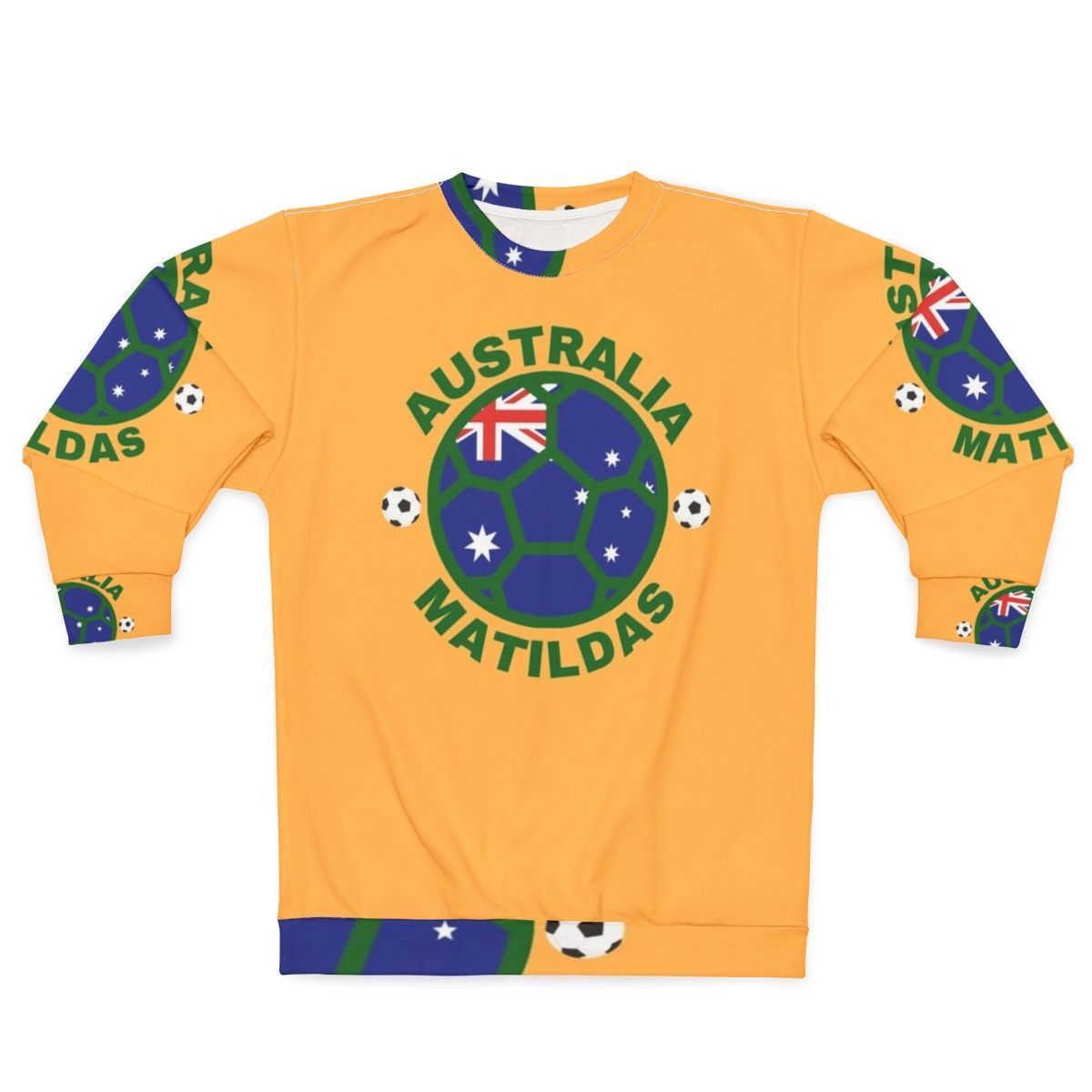 Matildas Australia Women's Soccer Team Kangaroo Green and Yellow Sweatshirt