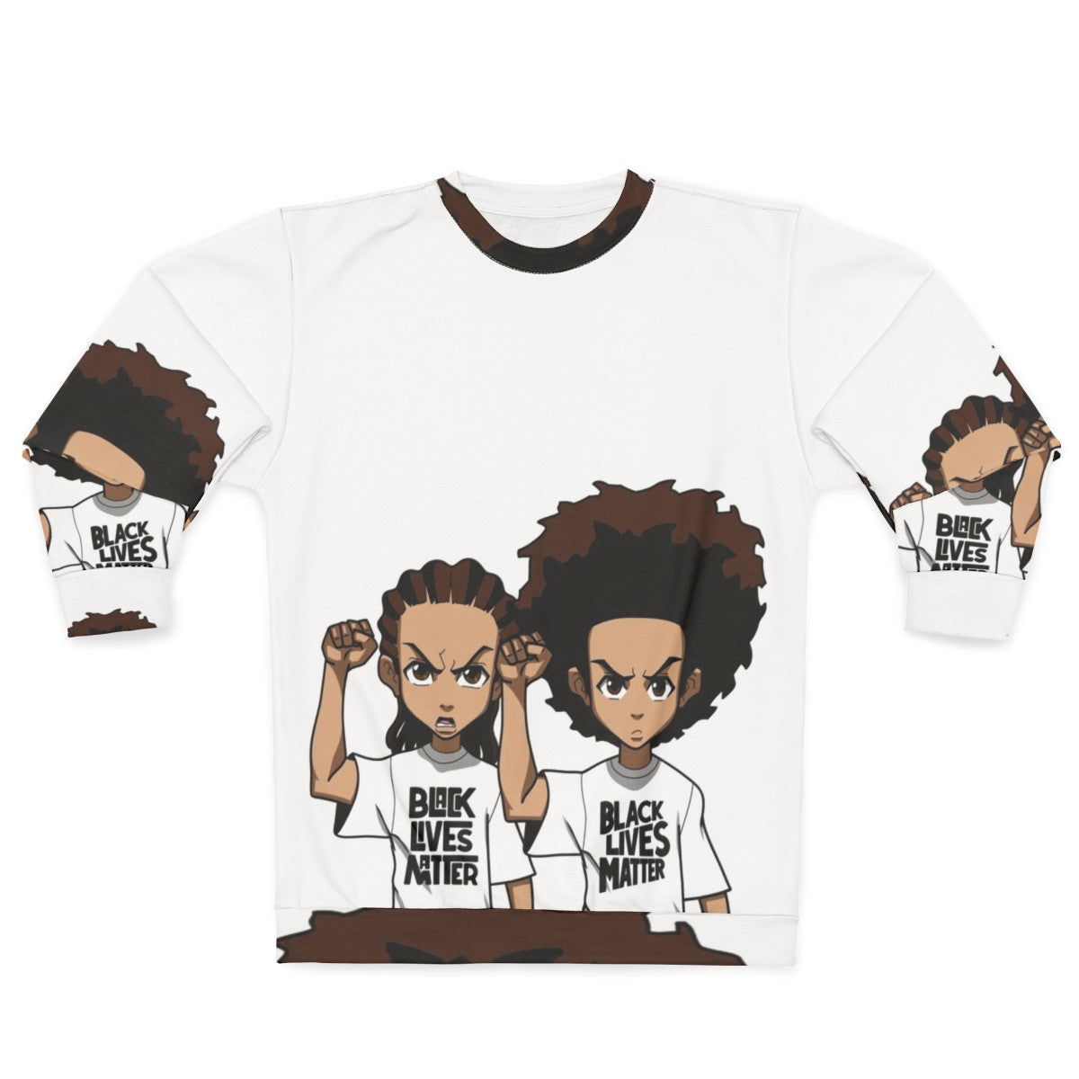 Riley and Huey Freeman Protest Sweatshirt with Black Power Fist Design