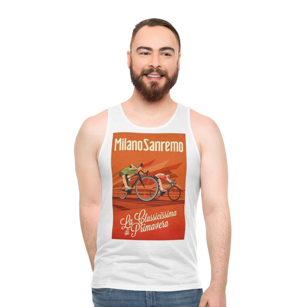 Retro Milan San Remo cycling unisex tank top - men