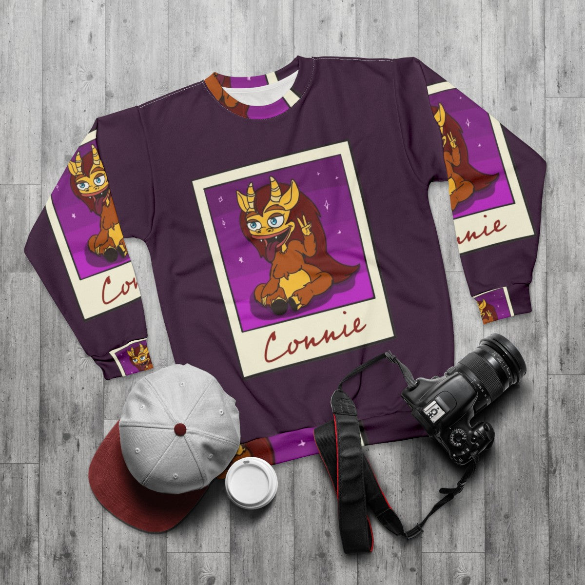 Big Mouth Connie Hormone Monster Graphic Sweatshirt - flat lay