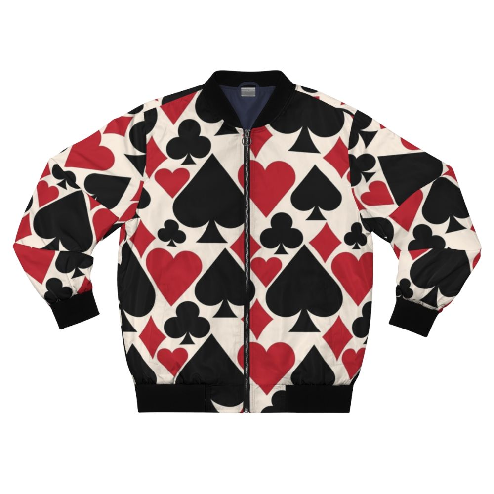 Casino-themed bomber jacket for poker lovers