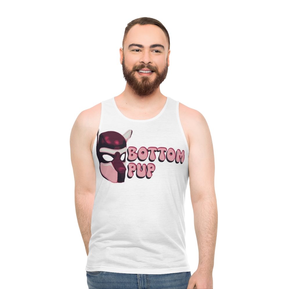 Unisex dog mask tank top for puppy play and BDSM - men