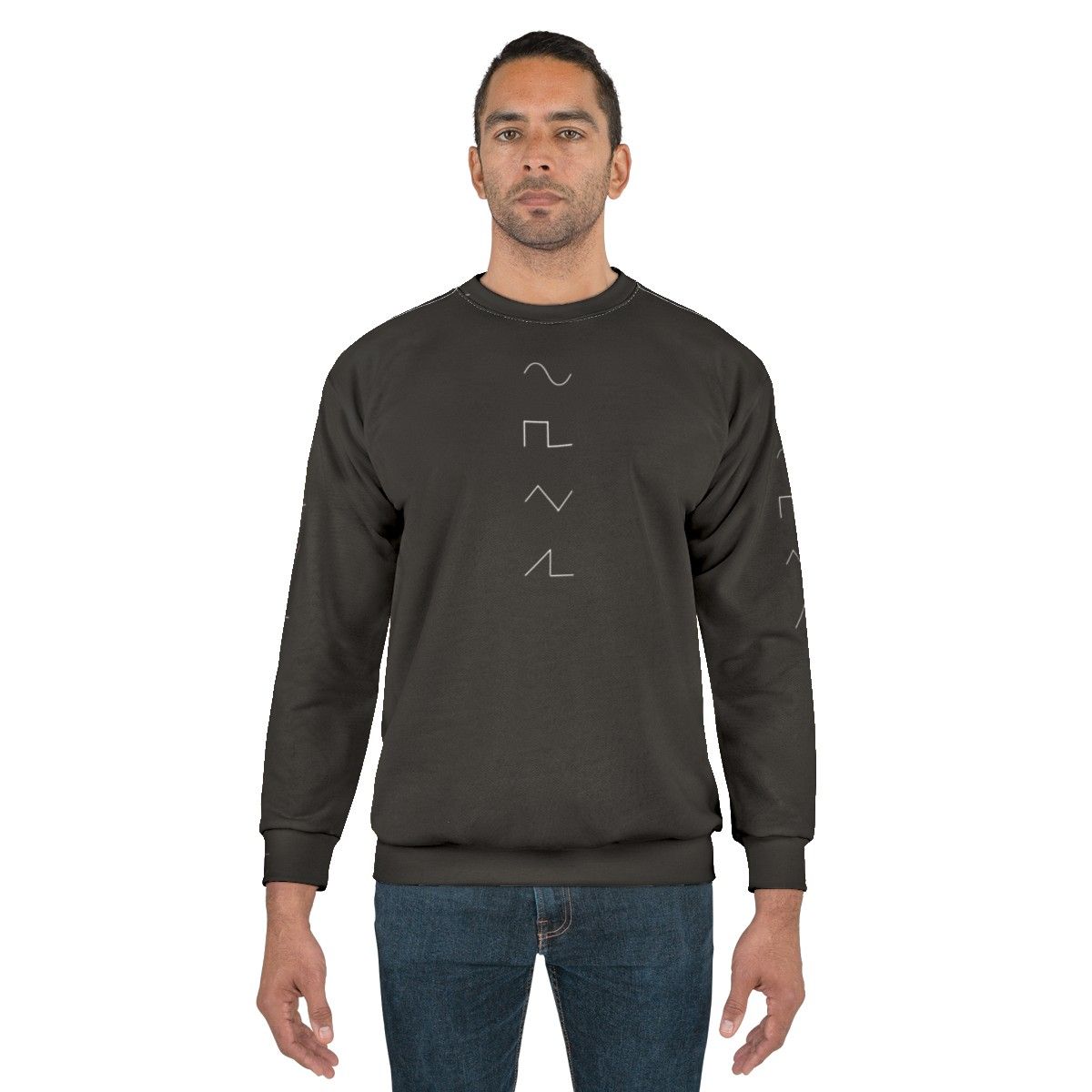 Analog synthesizer waveform sweatshirt for music producers - men