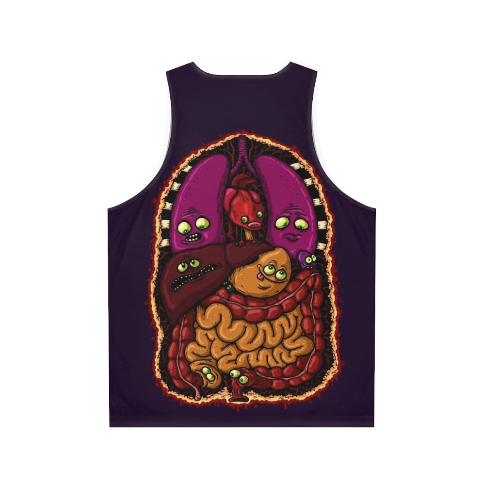 Unisex tank top featuring an anatomical design of internal organs - Back