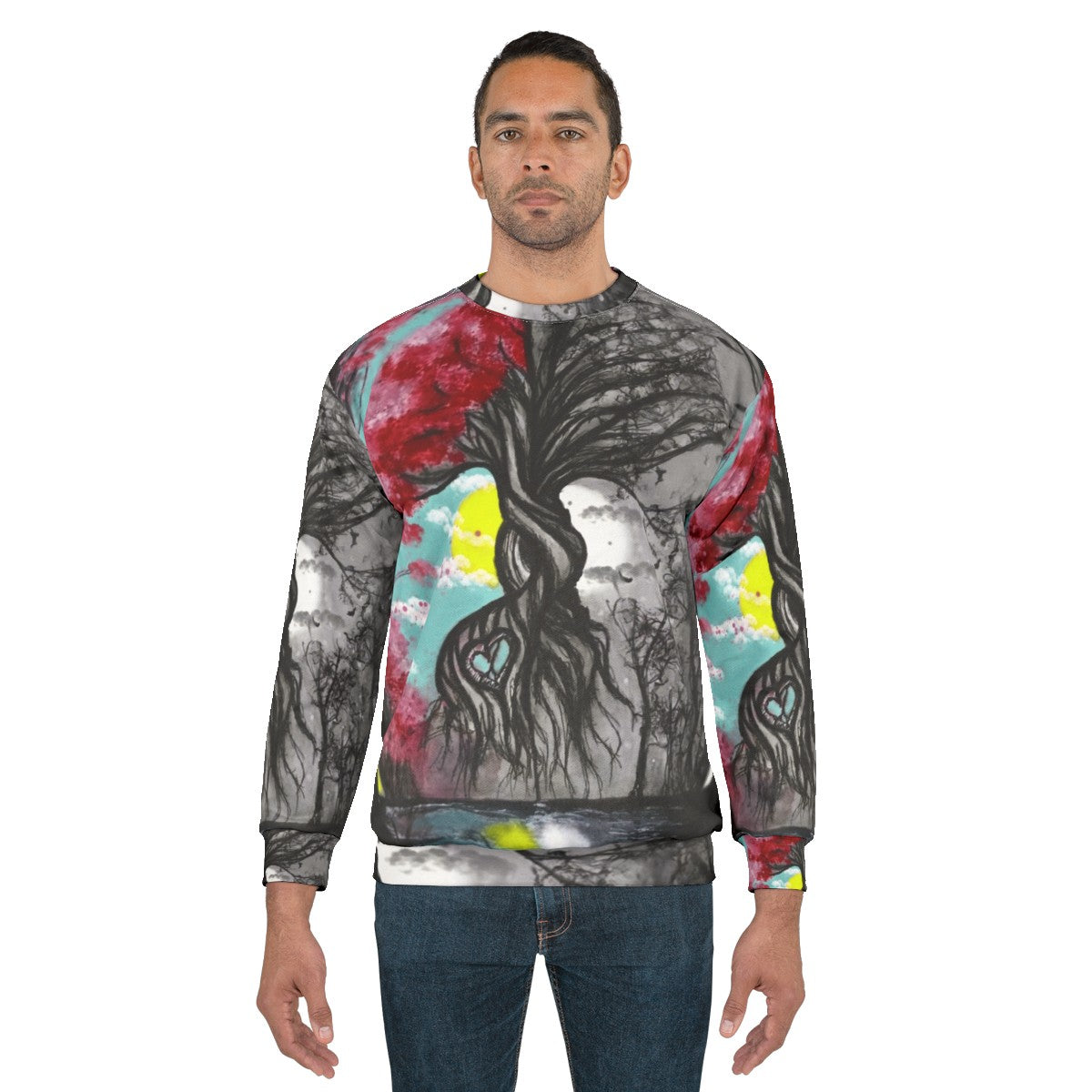 Tree of Life and Death Sweatshirt with Poetic Reflection - men