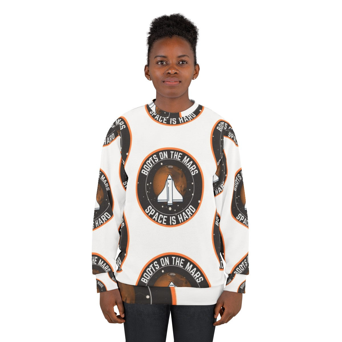 Space Force Sweatshirt with Boots on the Mars Design - women