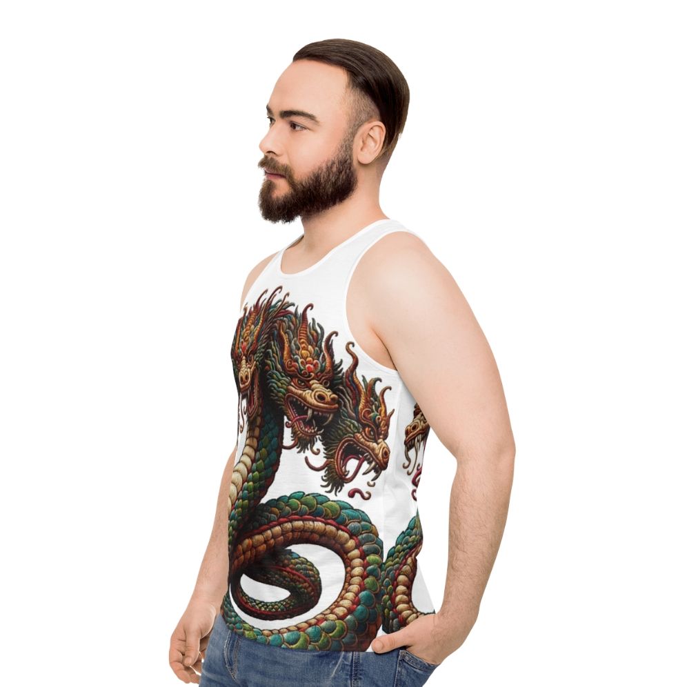 Embroidered Hydra Unisex Fantasy Tank Top - men side