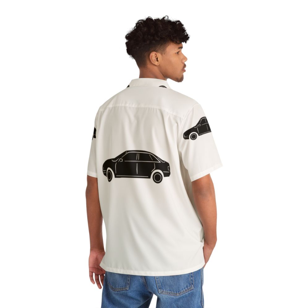 Audi 80 Hawaiian Shirt with Retro German Car Silhouette - People Back