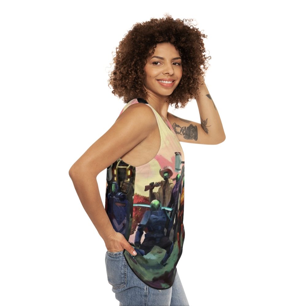 Risk of Rain 2 Unisex Tank Top featuring the game's iconic artwork - women side