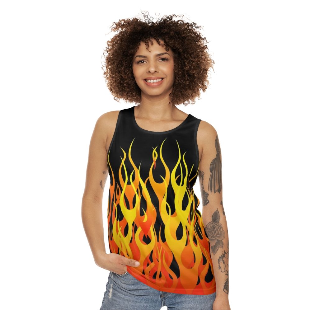 Racing Flames Unisex Tank Top - women