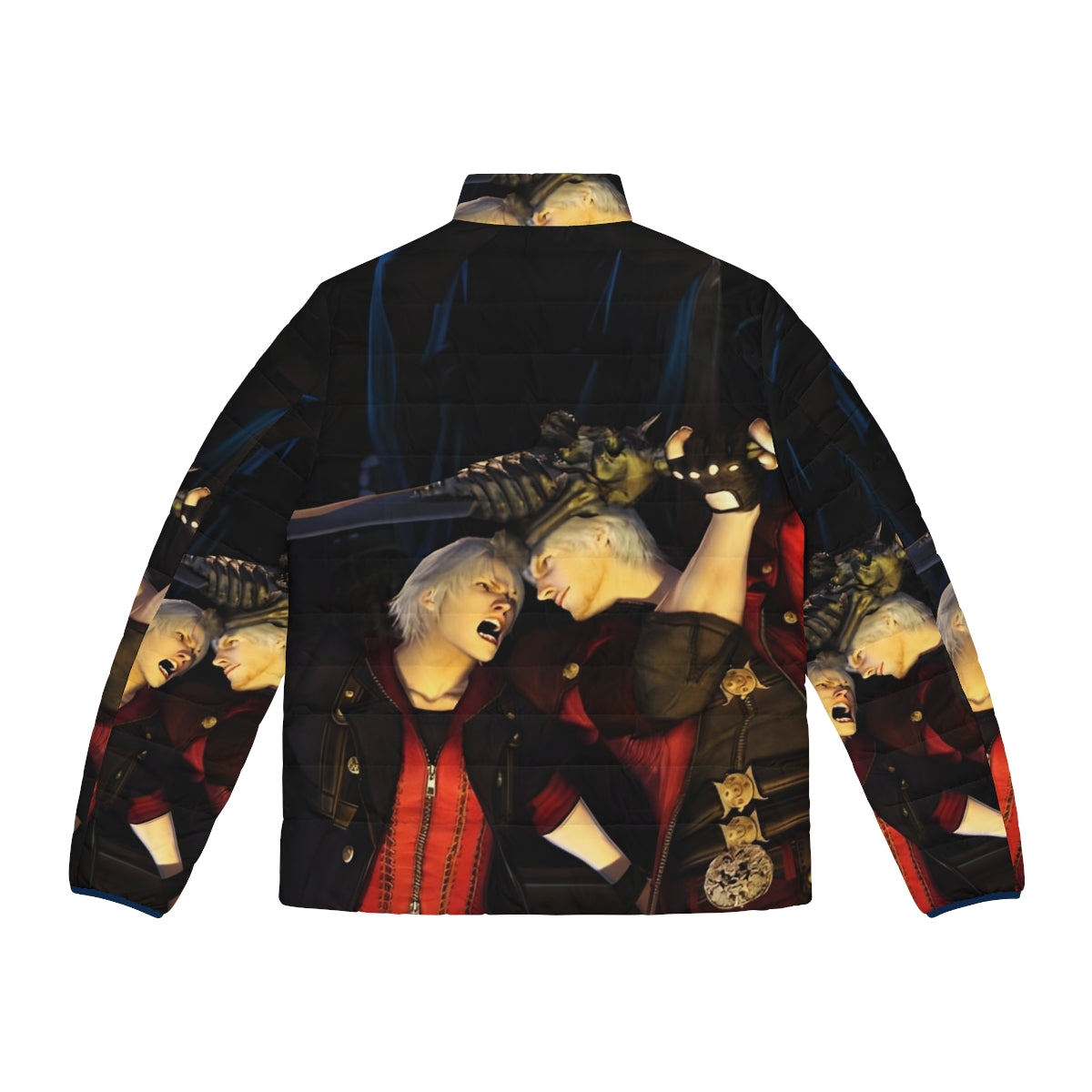 Devil May Cry Painting Puffer Jacket with Iconic Characters - Back