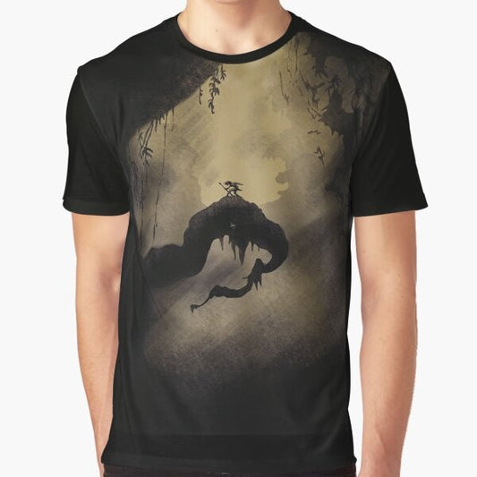 Tarzan graphic t-shirt with digital art illustration of the iconic Disney character