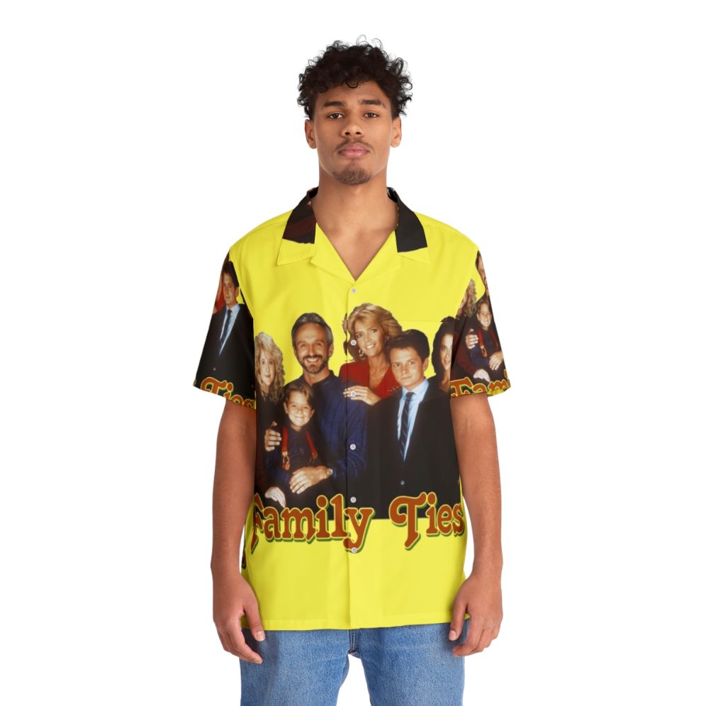 80s Hawaiian Shirt with Family Ties TV Show Characters - Lifestyle