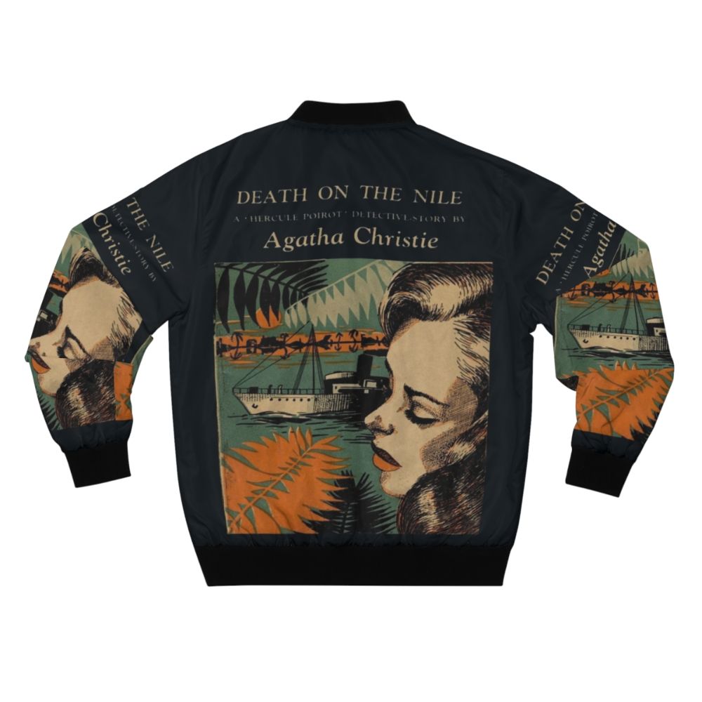 Poirot Detective Story Bomber Jacket with Agatha Christie's Death on the Nile Movie Imagery - Back