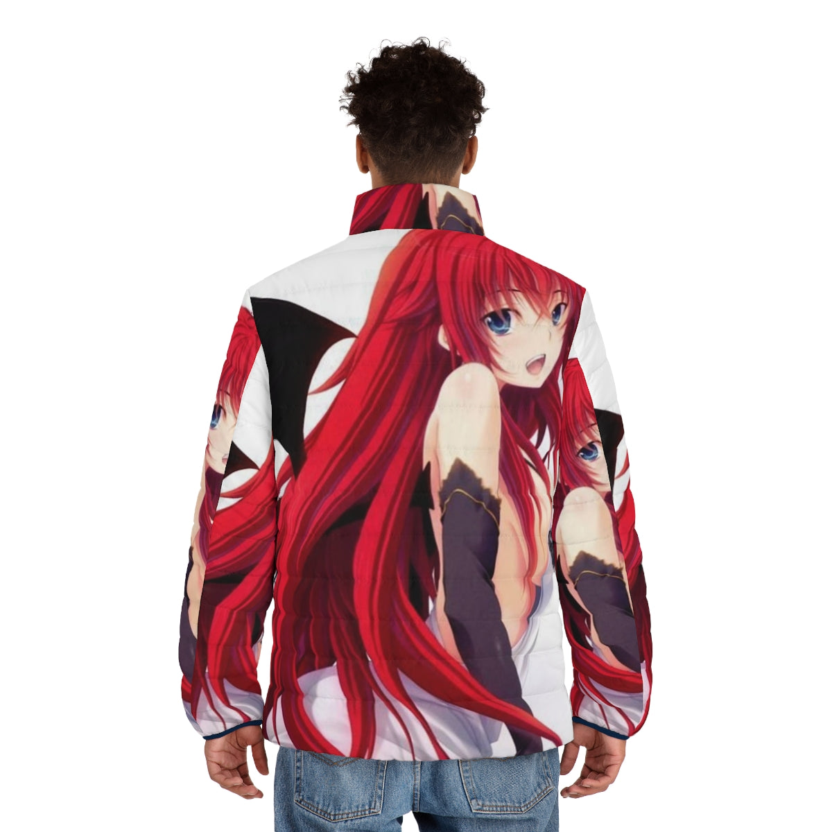 Rias Gremory puffer jacket inspired by the anime Highschool DxD - men back