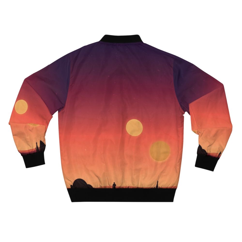 Tatooine Sci-Fi Bomber Jacket with Star Wars Gradient Design - Back