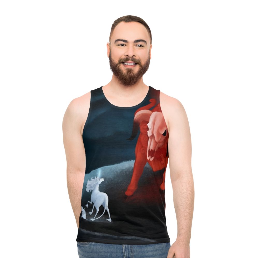 Dark fantasy last unicorn unisex tank top - men