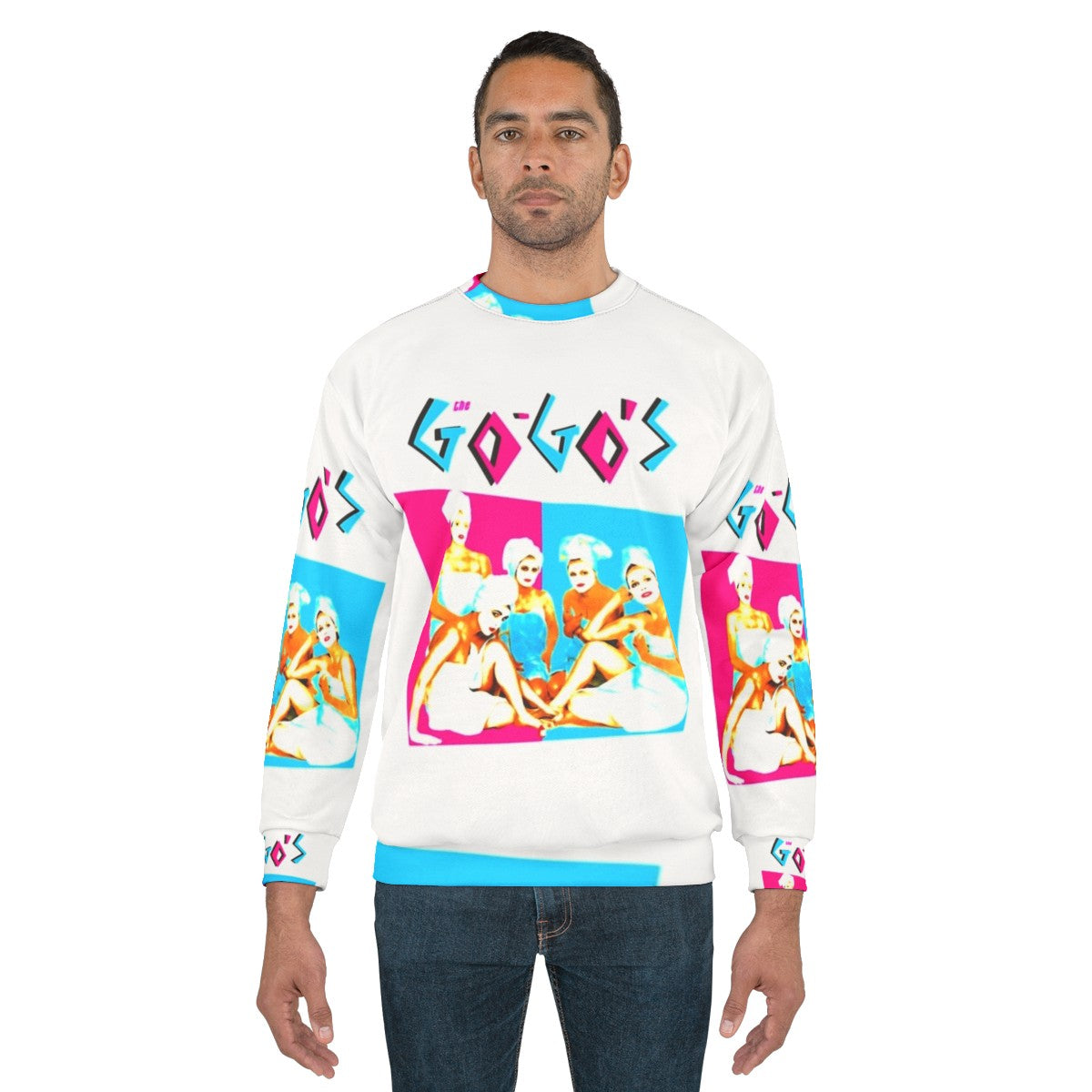 The Go-Go's Sweatshirt featuring the iconic 80s band logo - men