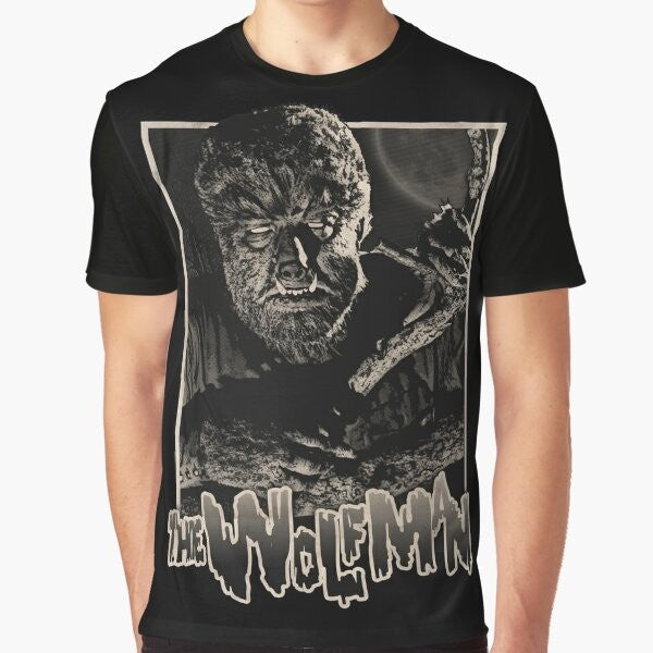 Vintage-style graphic t-shirt featuring the iconic Wolfman character, a classic monster from horror movies.