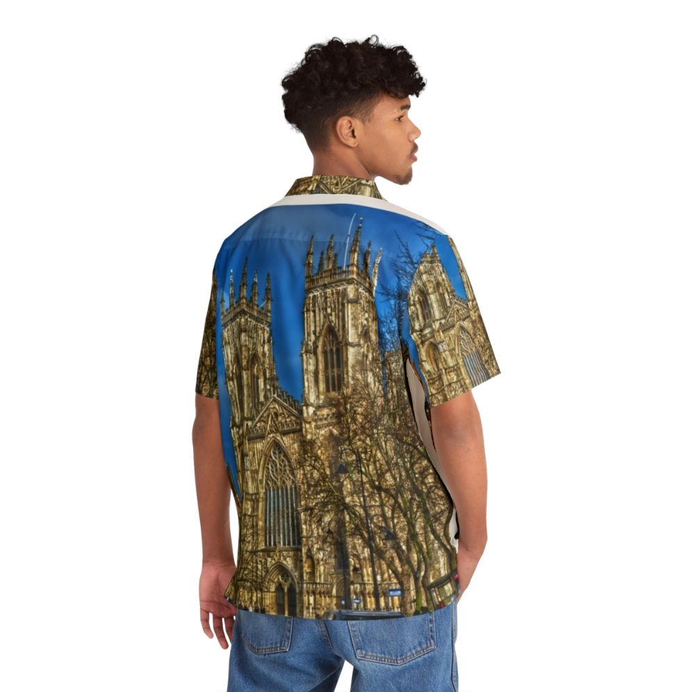 York Minster in England captured in a breathtaking HDR photograph, showcased on a vibrant Hawaiian shirt - People Back