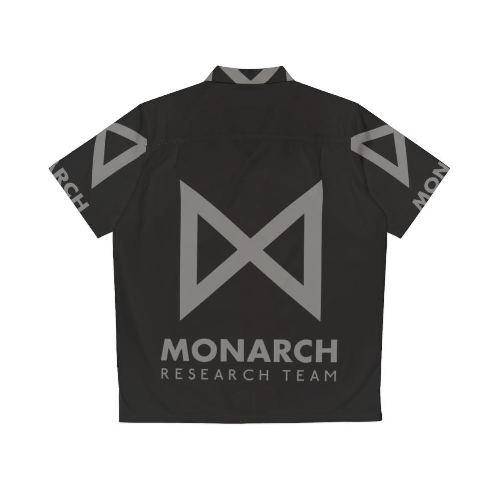 Monarch Research Team Hawaiian Shirt with Tropical Print - Back