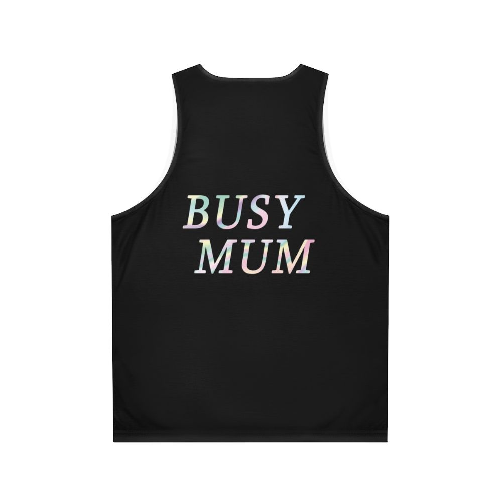 Colorful unisex busy mom tank top - Back