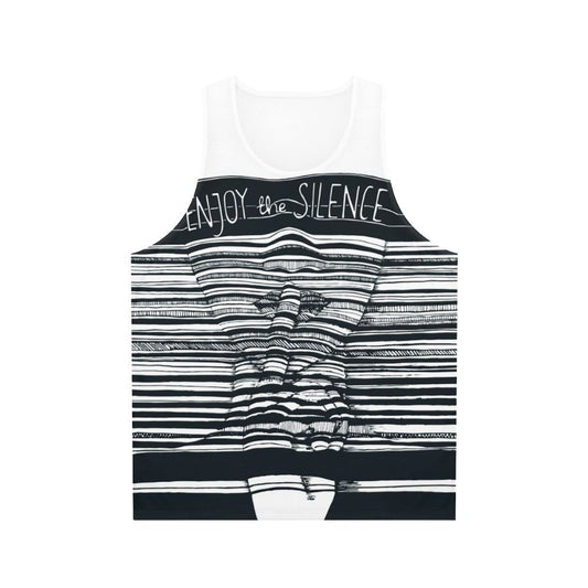 Unisex Graphic Tank Top with Depeche Mode Inspired Silence Design