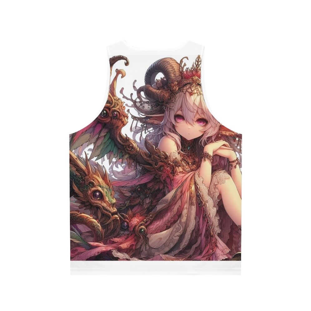 Unisex anime-inspired tank top featuring a beautiful anime girl - Back