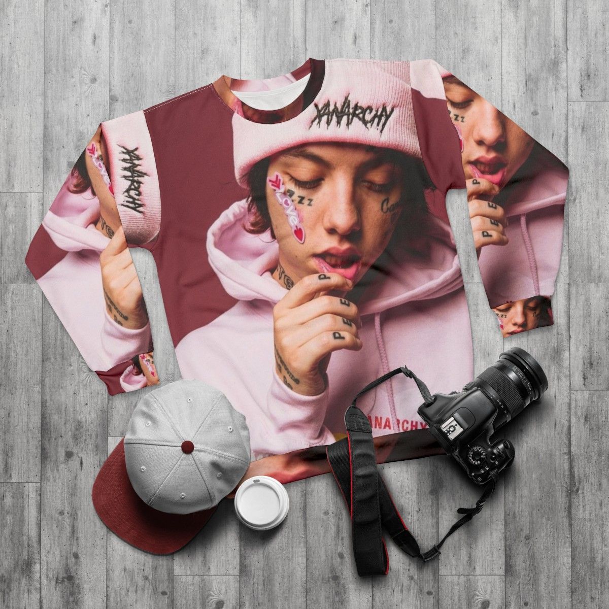 Lil Xan Rapper Sweatshirt - flat lay