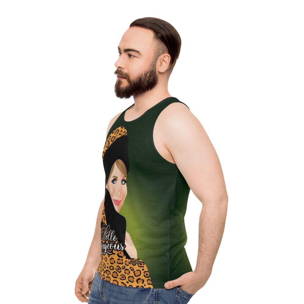 Leopard print unisex tank top - men side