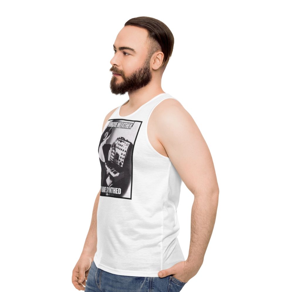 Unisex weekend music artist tank top with inspirational quote pun - men side