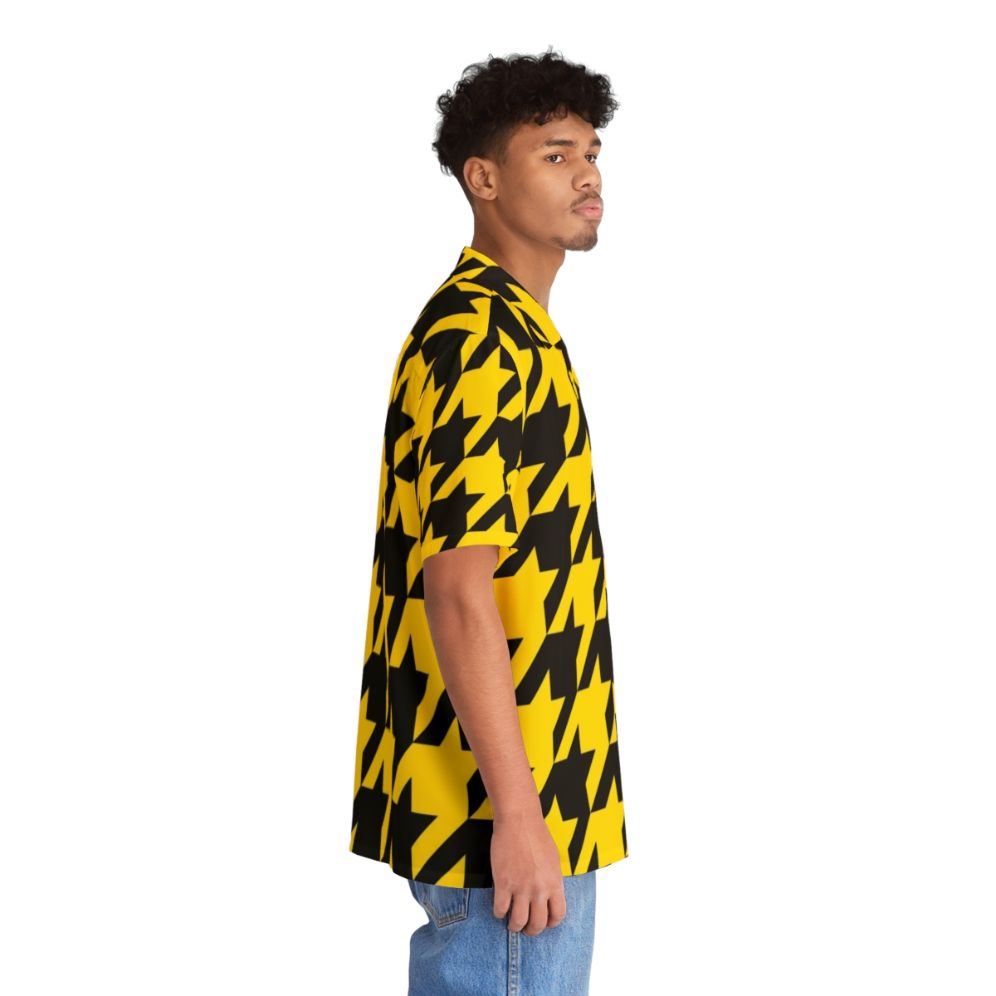 Oversized yellow and black houndstooth pattern Hawaiian shirt - People Pight