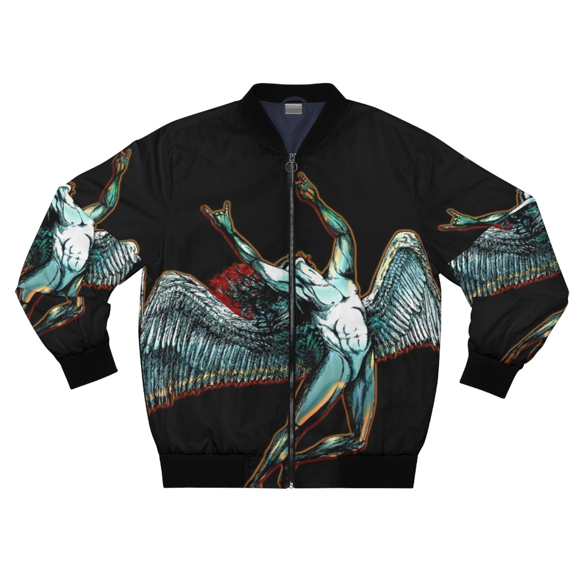 Icarus Bomber Jacket featuring dark, mythological design elements