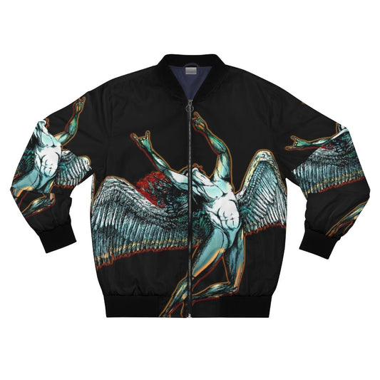 Icarus Bomber Jacket featuring dark, mythological design elements