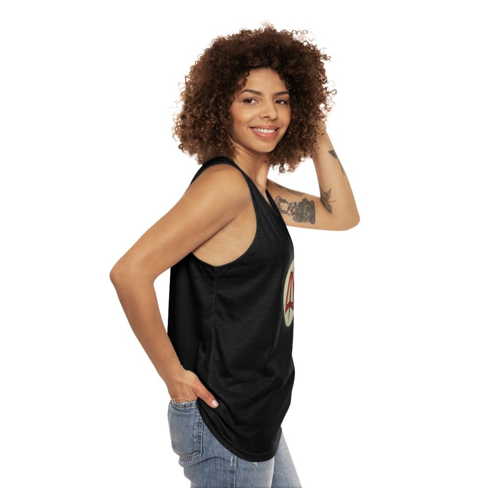 Retro superhero unisex tank top - women side