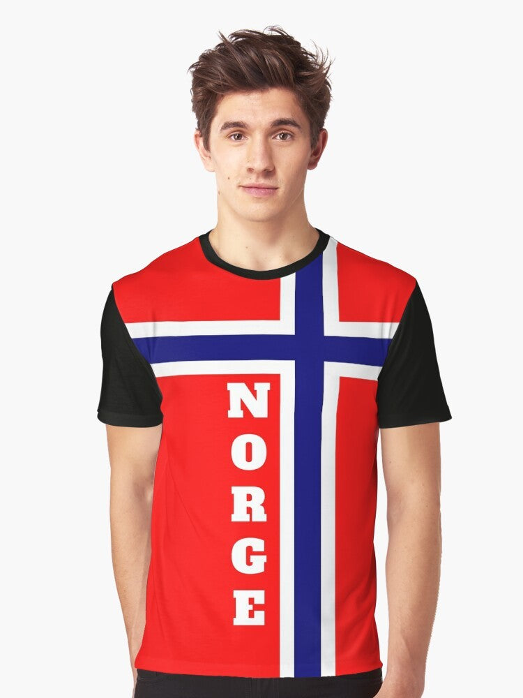 T-shirt featuring the Norwegian flag design, perfect for Norway national team supporters - Men