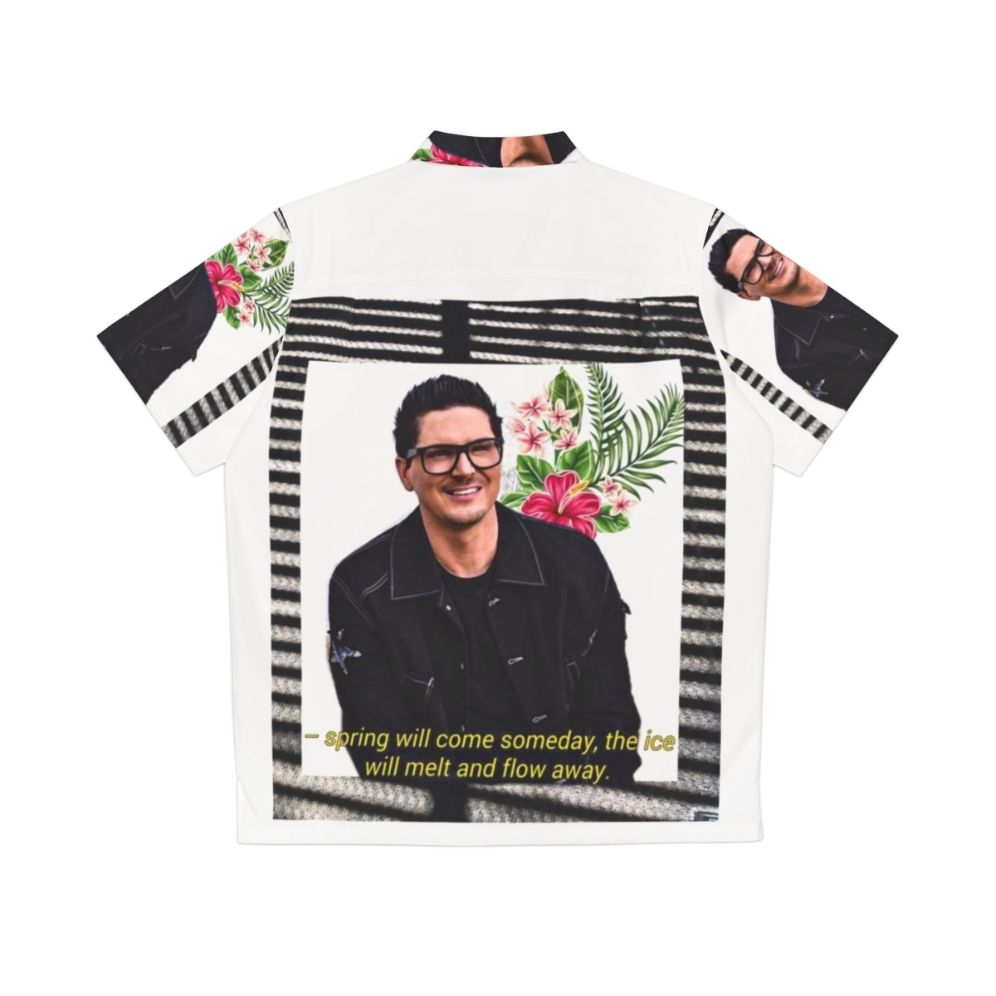 Zak Bagans Paranormal Aesthetic Black and White Hawaiian Shirt - Back