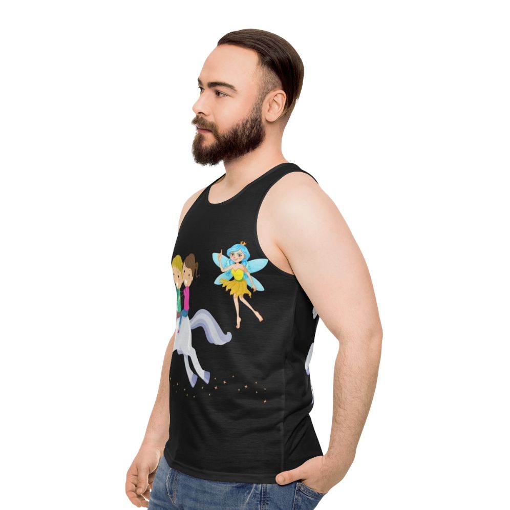 Unisex tank top with fantasy animal and lightning dragon design - men side