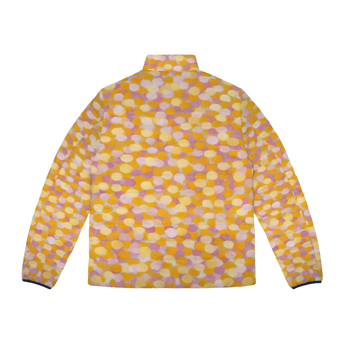 Puffer jacket featuring Thomas Downing's abstract geometric art - Back