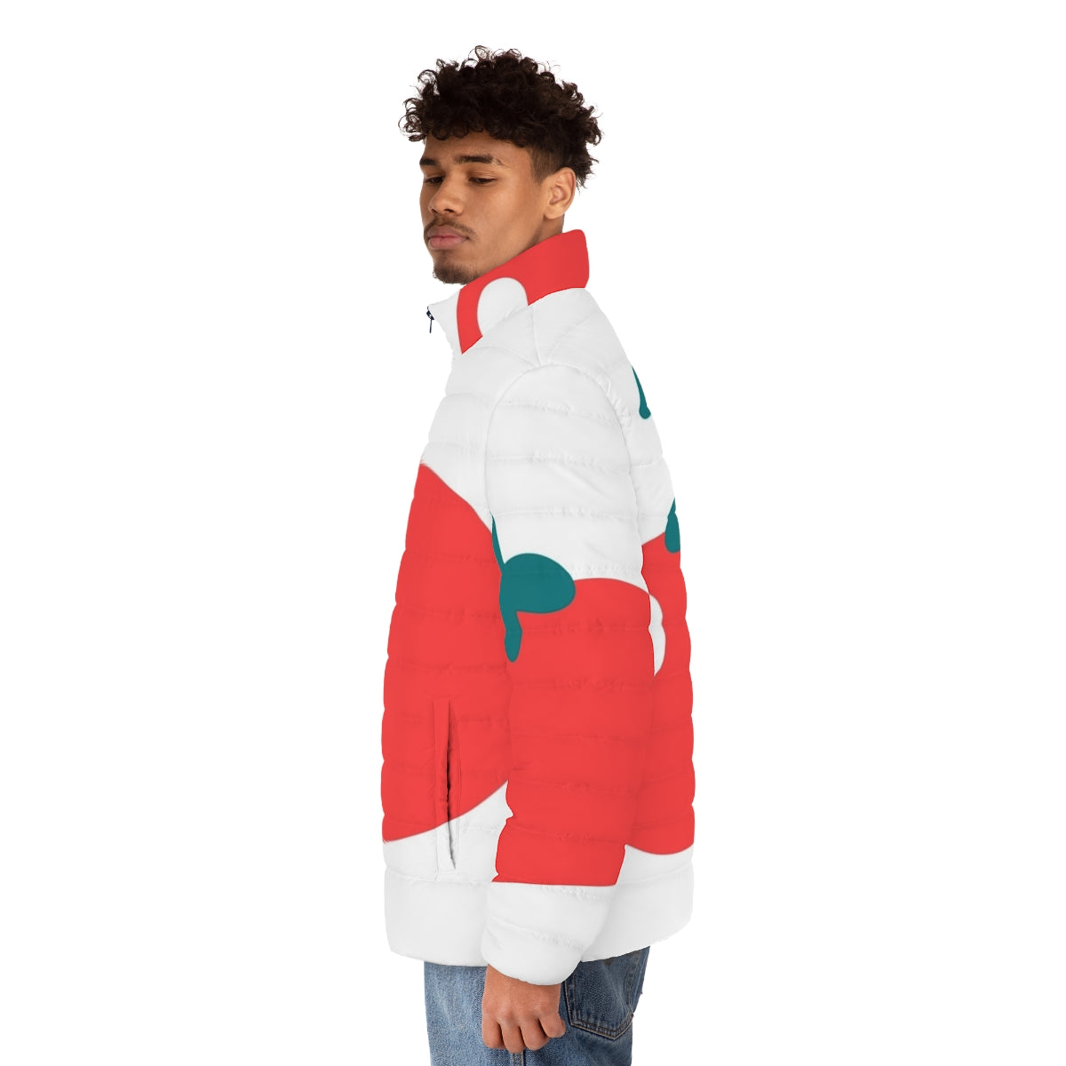 Fruits Puffer Jacket 2 with music, singer, and hip hop inspired design - men side left