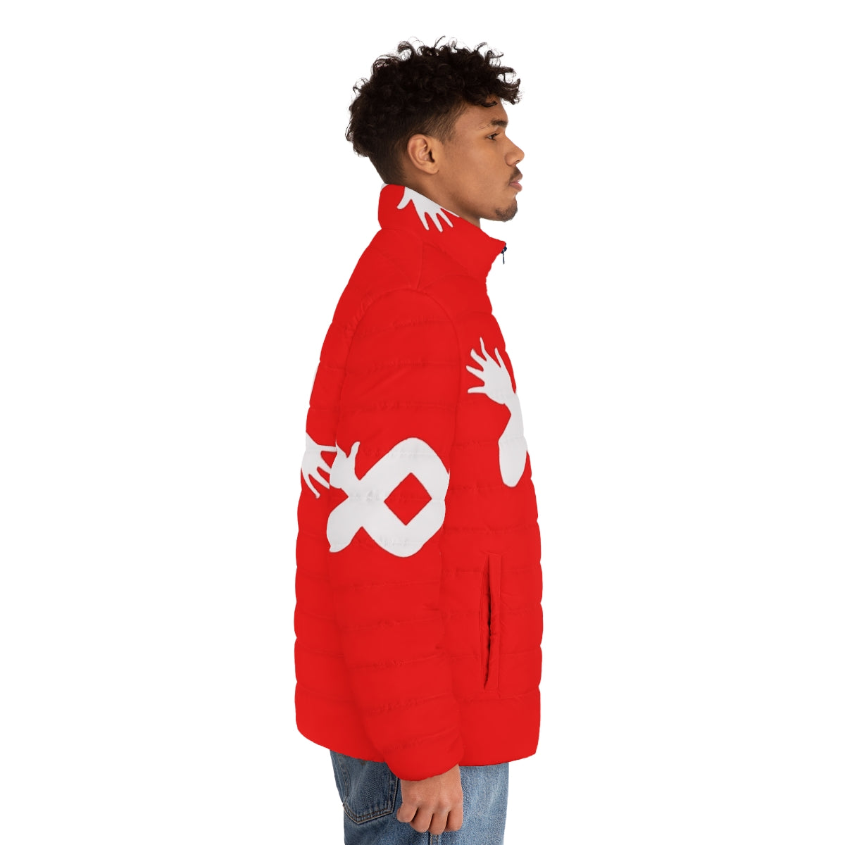 Santa Sangre puffer jacket inspired by the cult classic film by Alejandro Jodorowsky - men side right