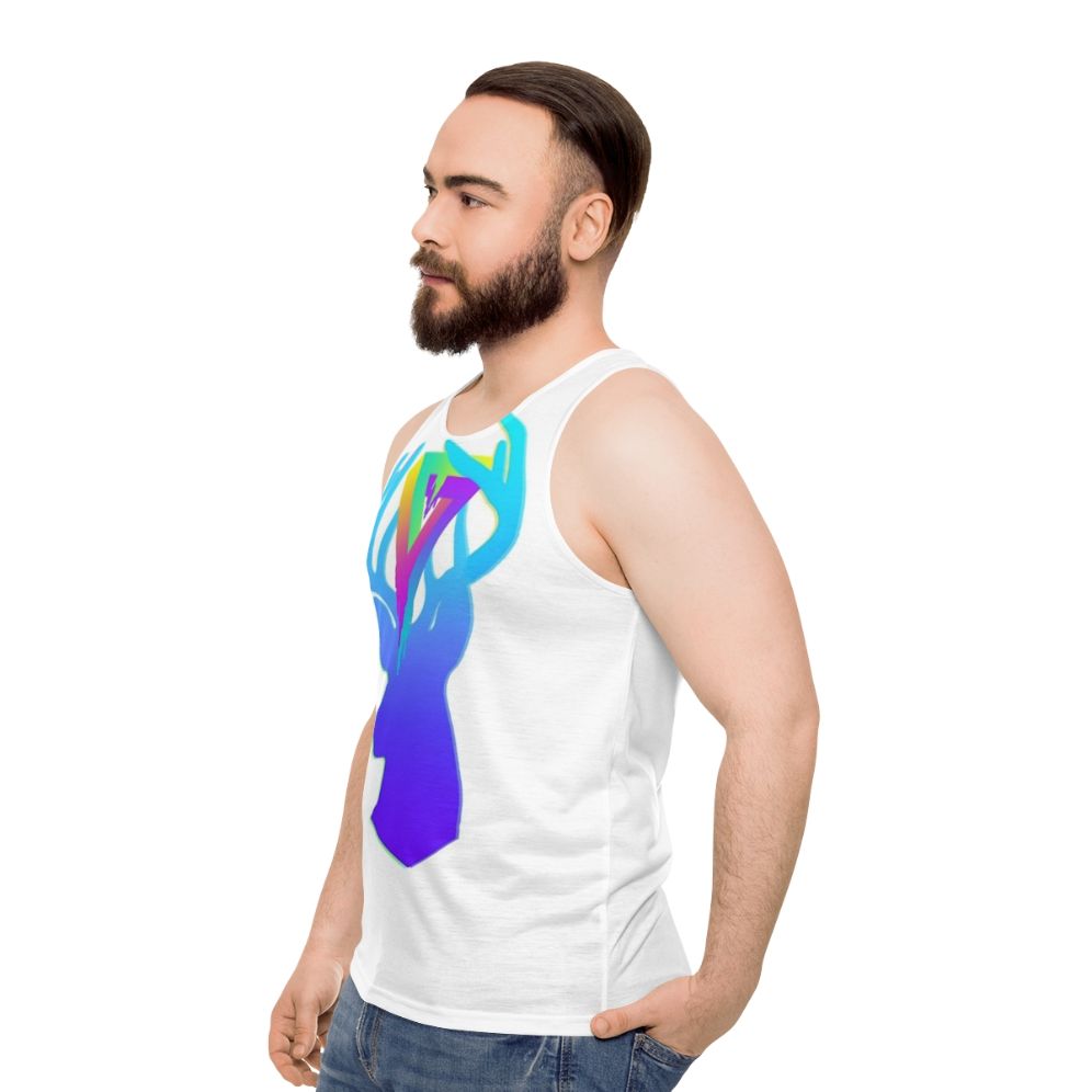 Neon Deer Acrylic Unisex Tank Top - men side