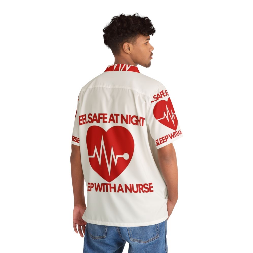 Nurse Hawaiian Shirt - Feel Safe At Night With A Nurse - People Back