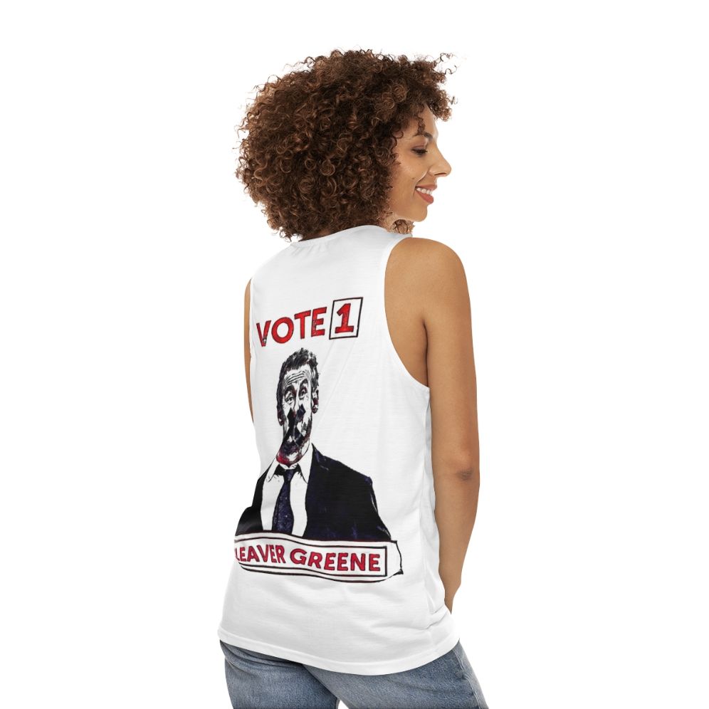 Vote 1 Cleaver Greene Unisex Tank Top - women back