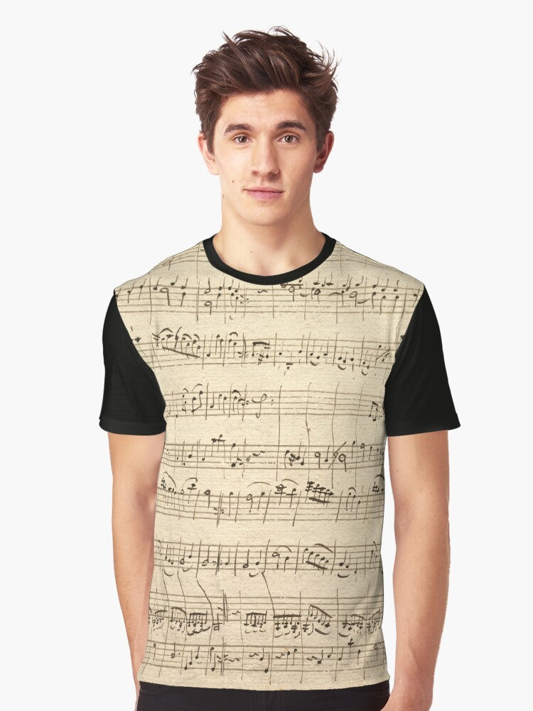 Wolfgang Amadeus Mozart Sheet Music Graphic T-Shirt - Men