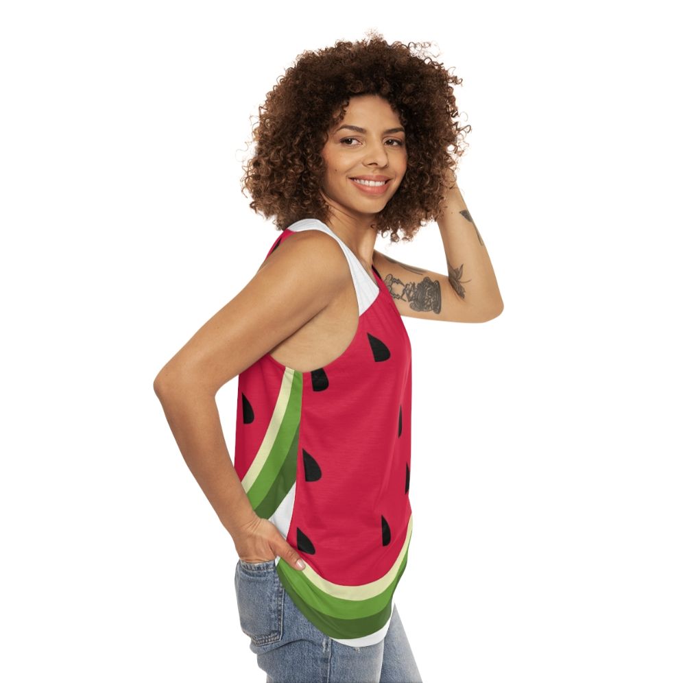 Watermelon Design Unisex Tank Top - women side