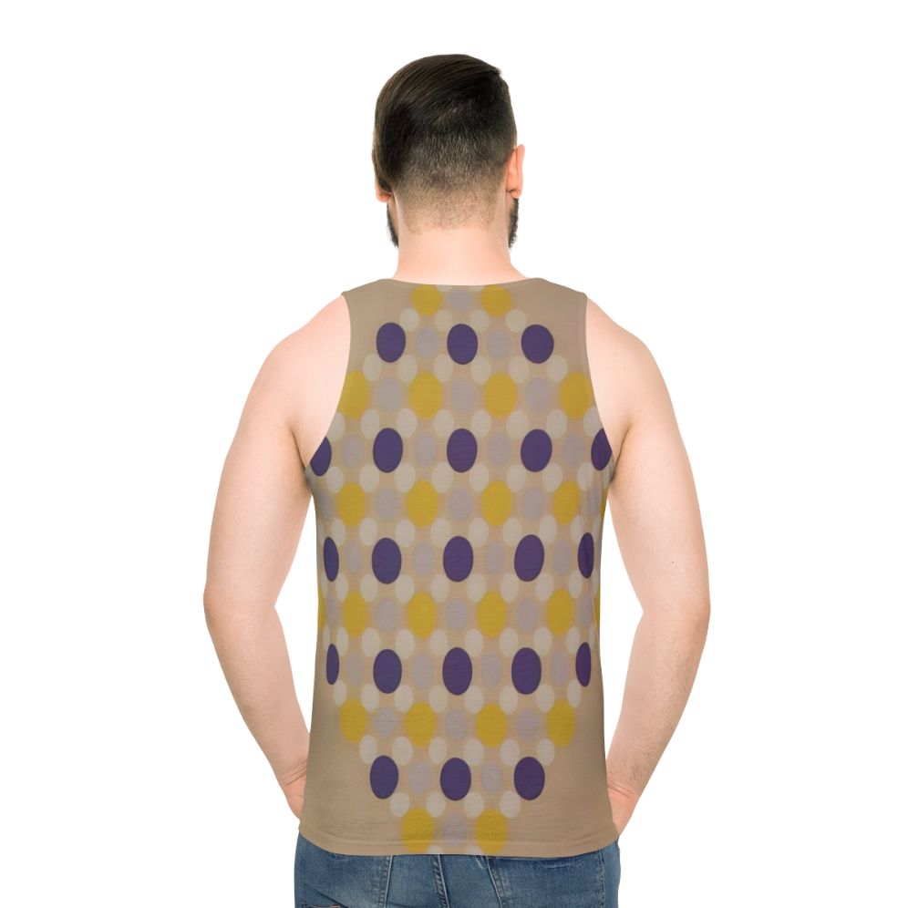 Unisex tank top with vibrant geometric abstract art - men back